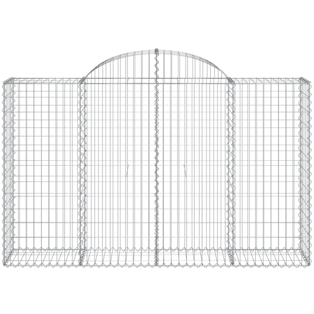 vidaXL Silver Galvanised Iron Gabion Basket 200 x 50 x 120/140cm 20 Pack Image 2
