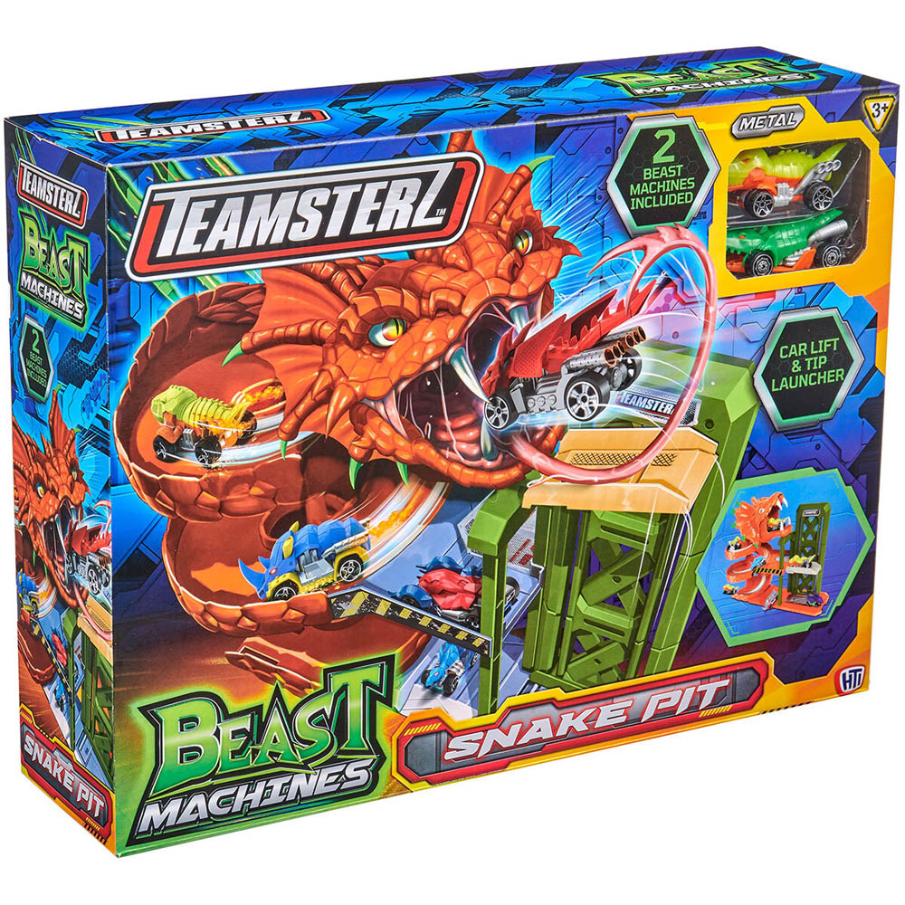 Teamsterz Snake Pit Garage with 2 Cars - Orange Image 4