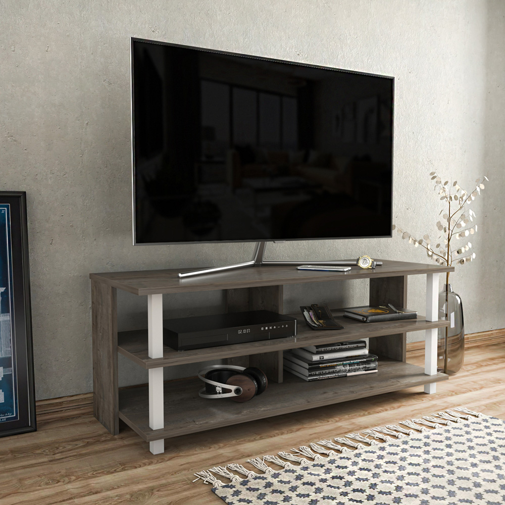 Decorotika Pueblo 4 Shelf White Wenge TV Stand for 55 inch TV Image 5