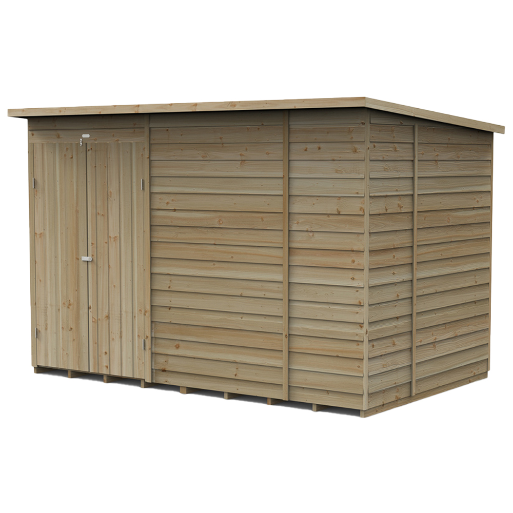 Forest Garden 4LIFE 10 x 6ft Double Door Pent Shed Image 1