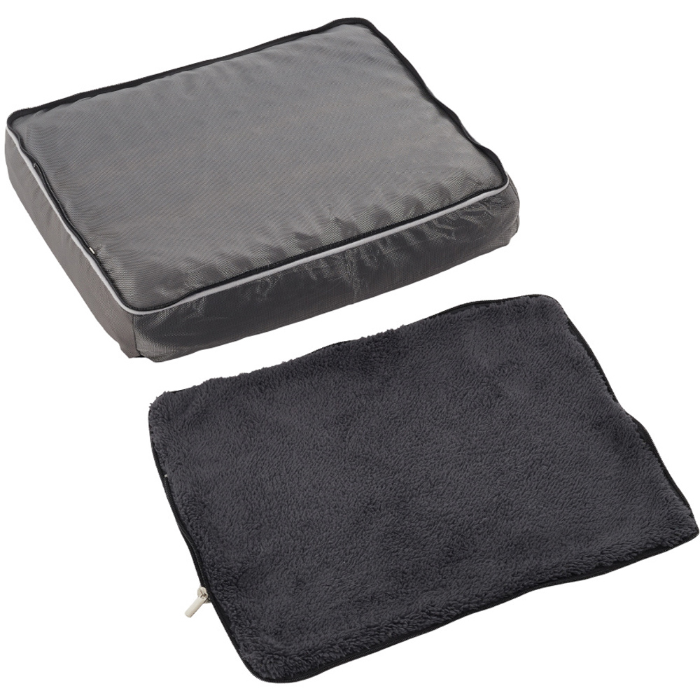 H&O Direct Dark Grey Rectangle Plush Pet Mat Image 2