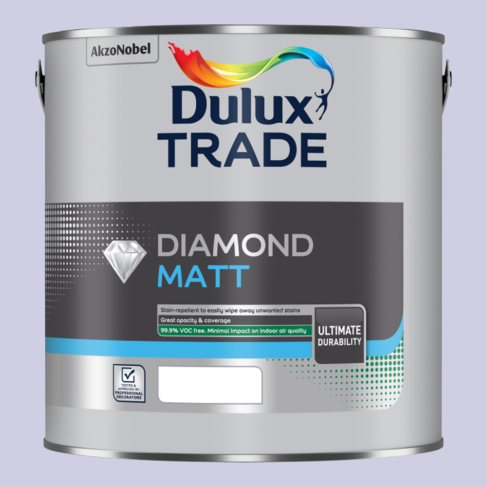 Dulux Trade Gentle Lavender Walls and Ceilings Diamond Matt Paint 2.5L Image 2