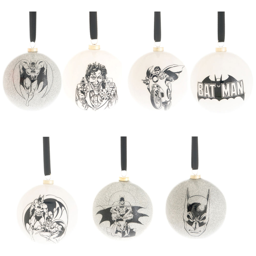 DC Comic Batman Christmas Baubles 7 Pack Image 1