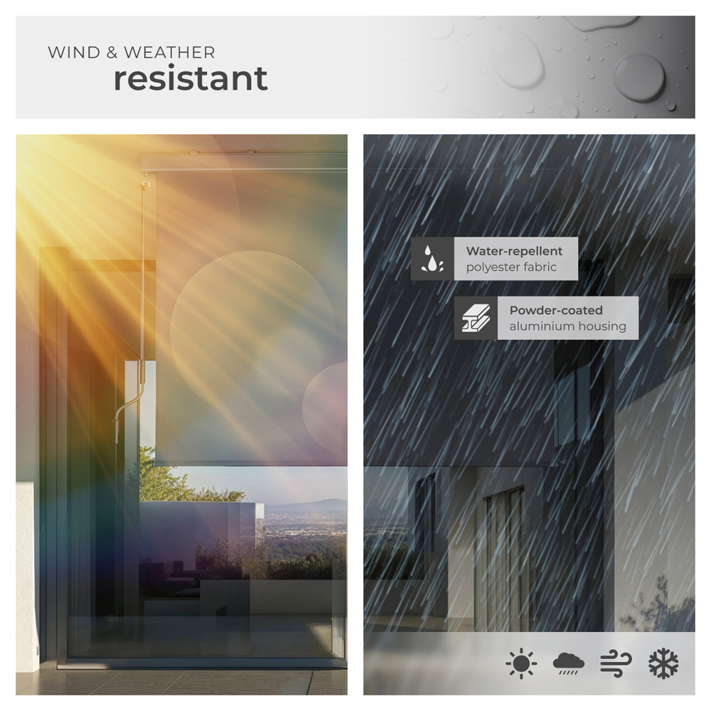 tectake Eloise Black Vertical Awning with 2 Wall Brackets 1.4 x 2.5m Image 4