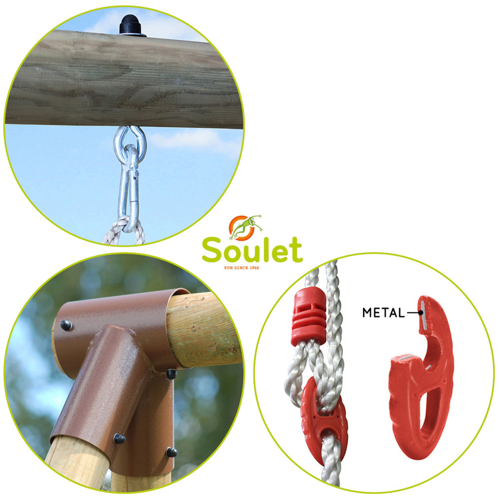 Soulet Alizee Kids Wooden Double Swing Set Image 5