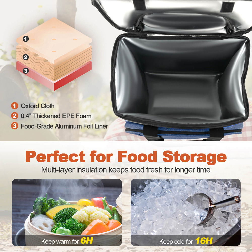 Costway Dark Blue Rolling Cooler 40L Image 5