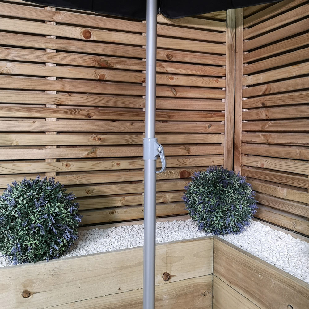 Samuel Alexander Lightweight Garden Parasol with Black Canopy 1.94m Image 5