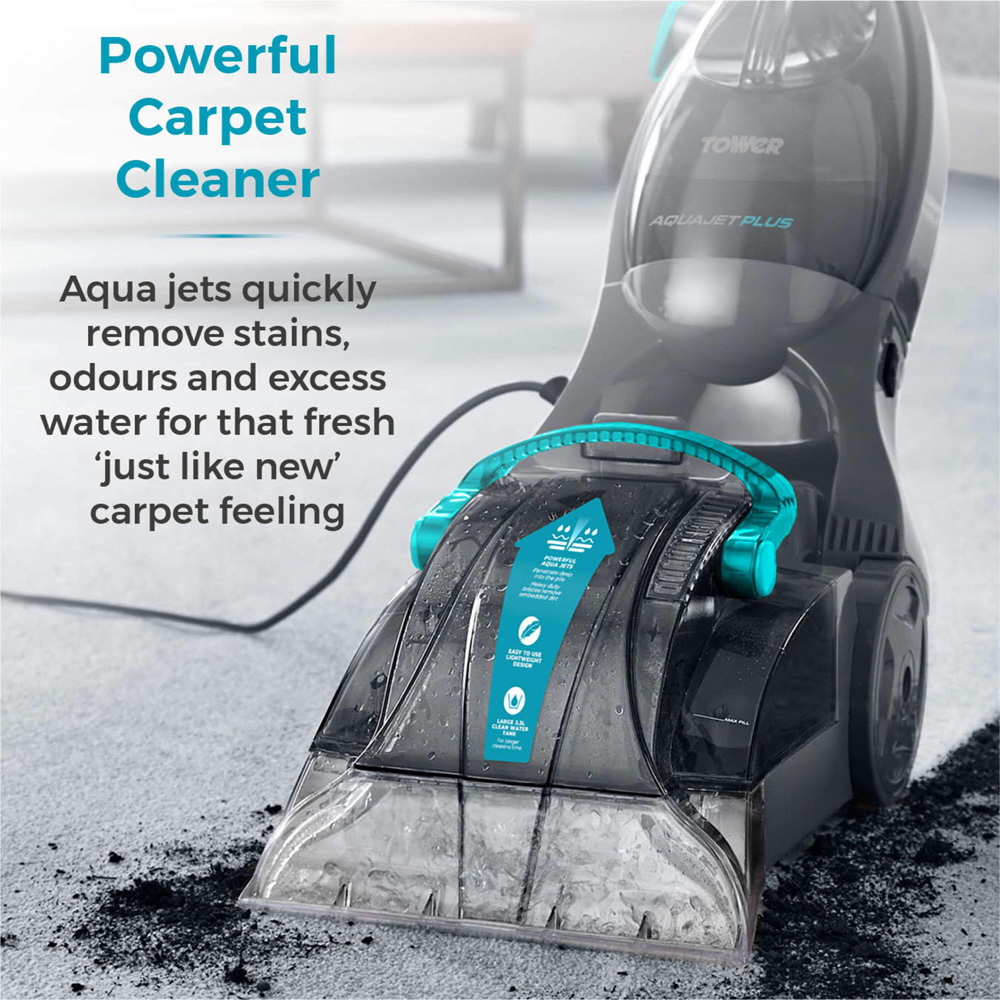 Tower TCW5 AQUAJETPLUS Blue and Grey Carpet Washer 500W Image 4