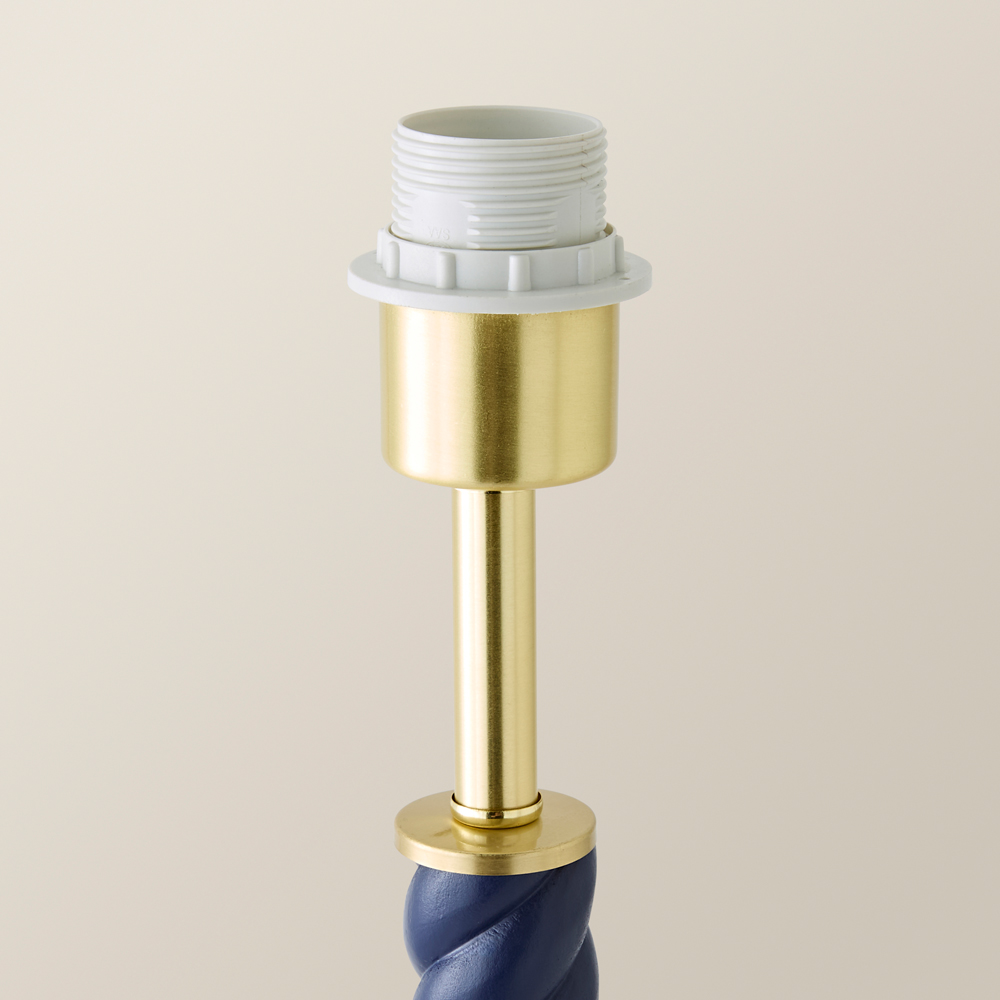 ValueLights Amara Navy Twist Wooden Floor Lamp Base Image 4