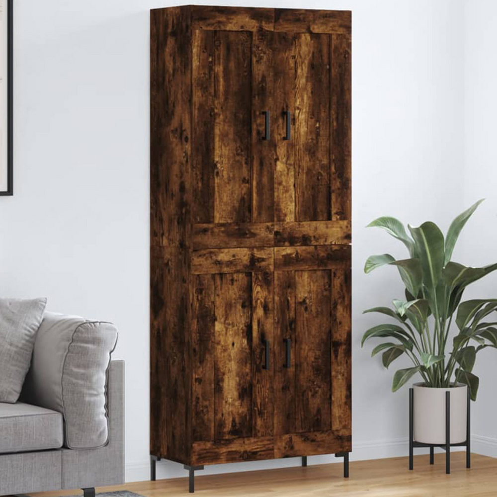vidaXL 4 Door Smoked Oak Highboard Image 1
