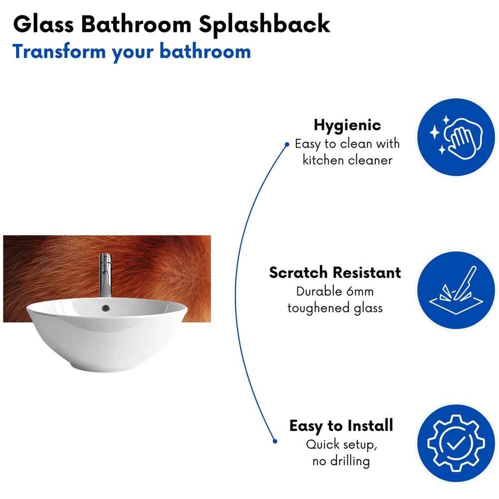 Warren Reed Designer Red Panda Fur Print Bathroom Splashback 25 x 60cm Image 4