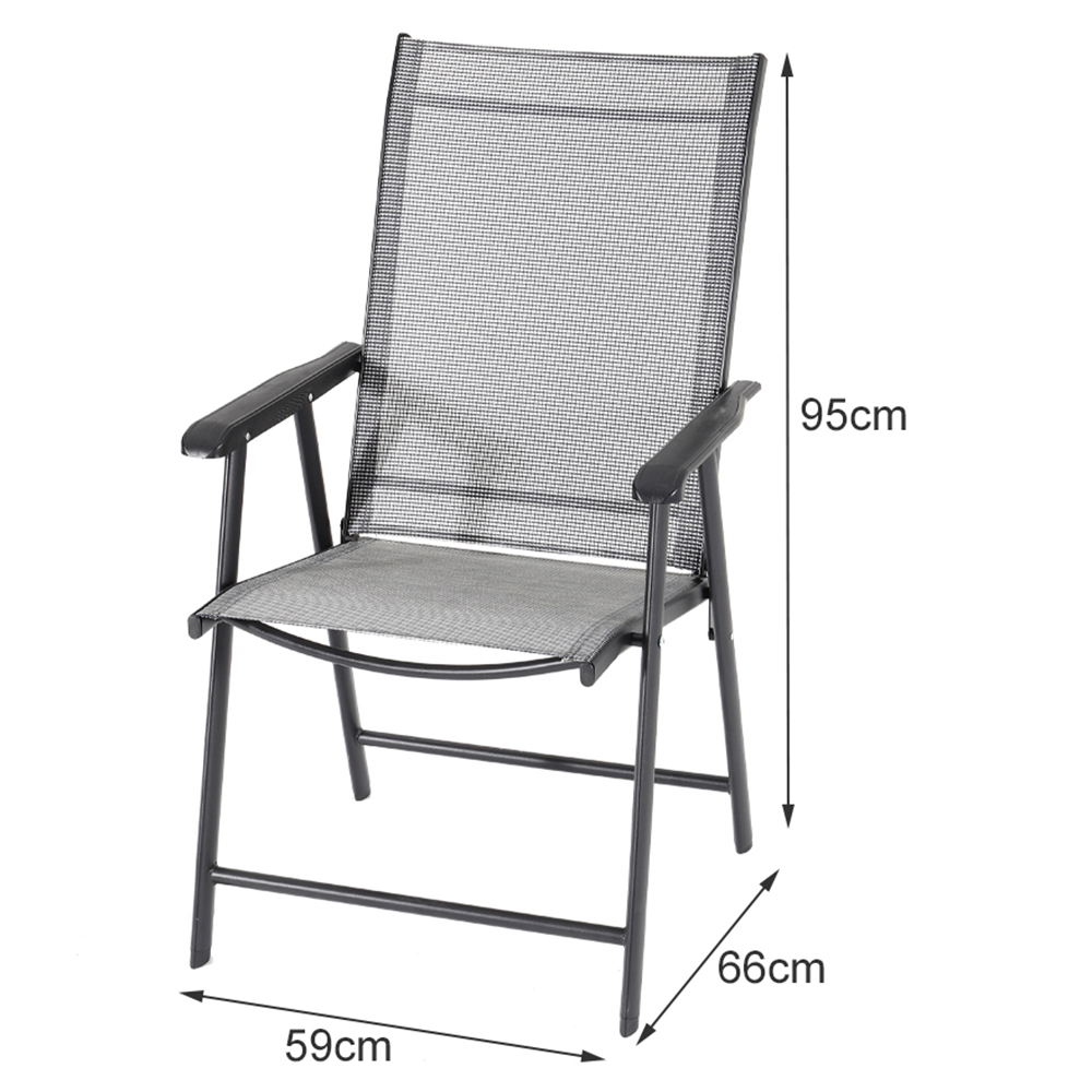 Living and Home 4 Seater Garden Dining Set Black and Grey Image 8