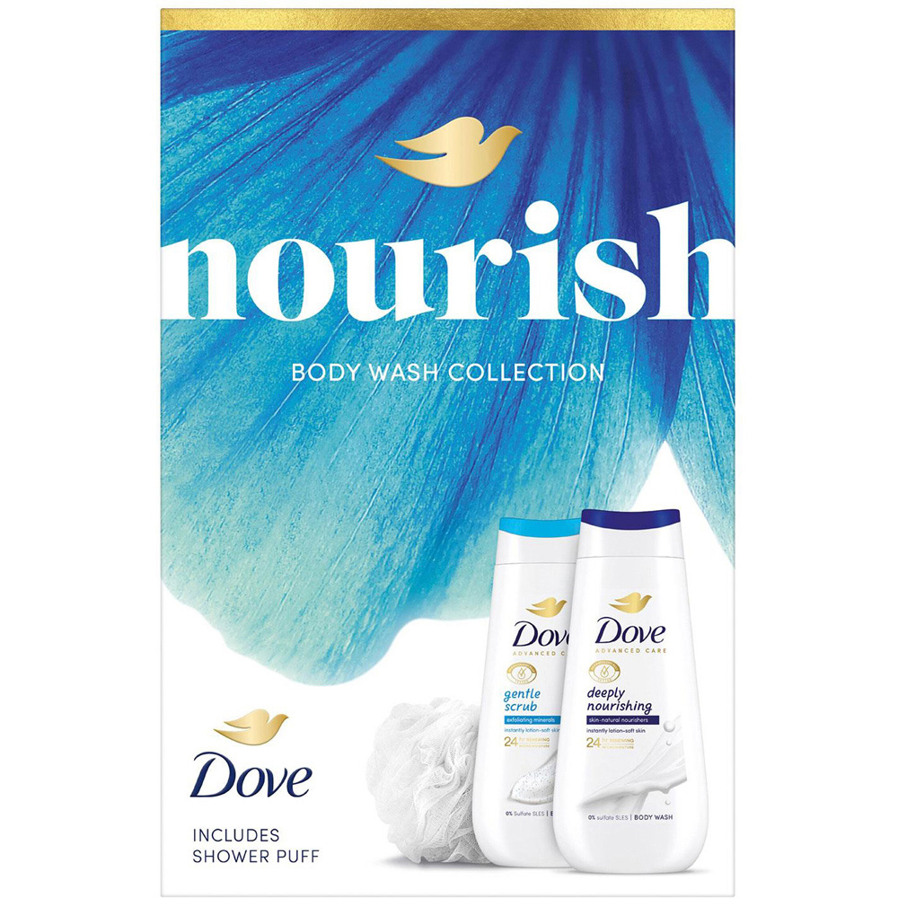 Dove Nourish Gentle Scrub and Deeply Nourishing Bodywash Duo Gift Set 225ml 2 Pack Image 5