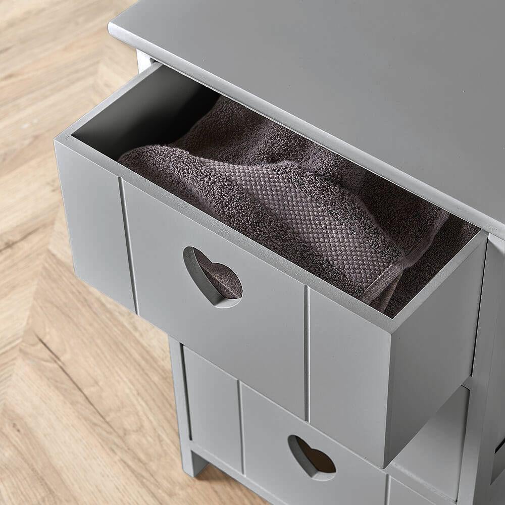 Home Source 3 Drawer Grey Storage Unit Image 3