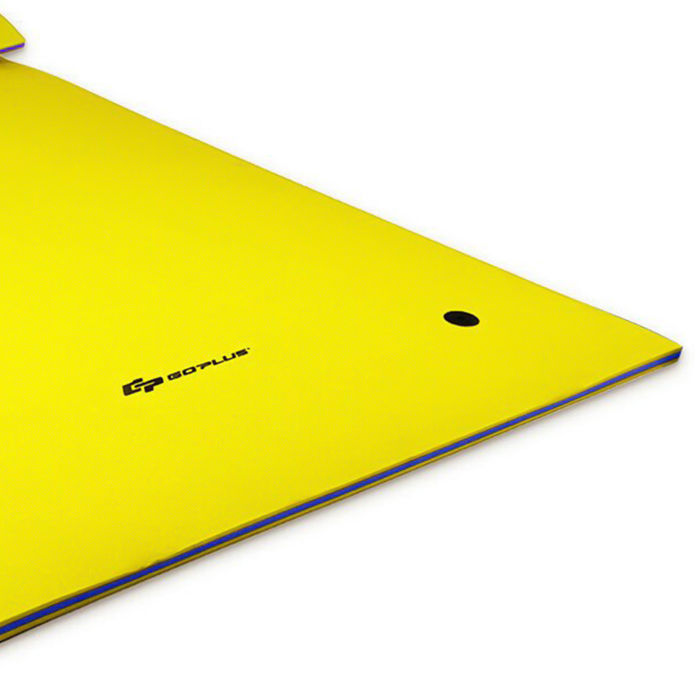 Costway 3 Layer Yellow Floating Swimming Mat Large Image 3