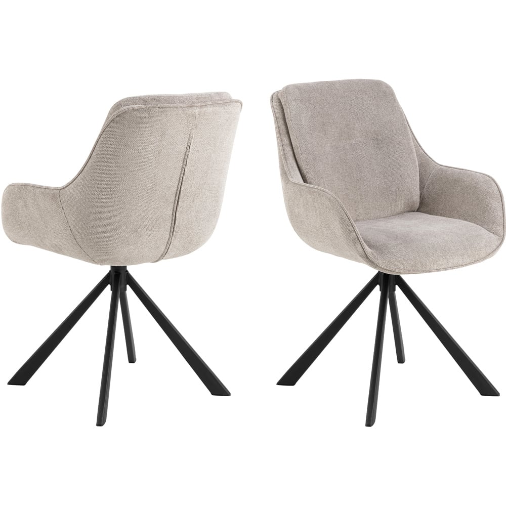 Florence Carrie Sand Swivel Dining Chair Set of 2 Image 2