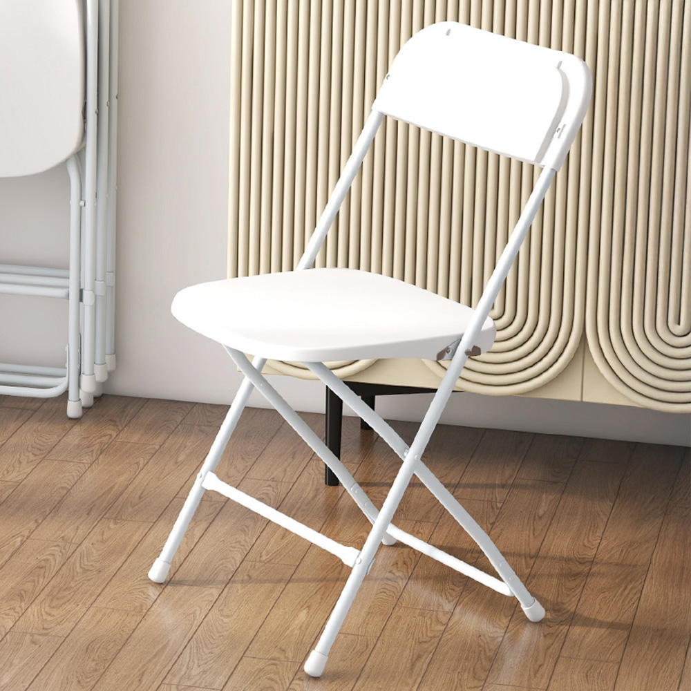 Costway Set of 4 White Metal Foldable Chair Image 1