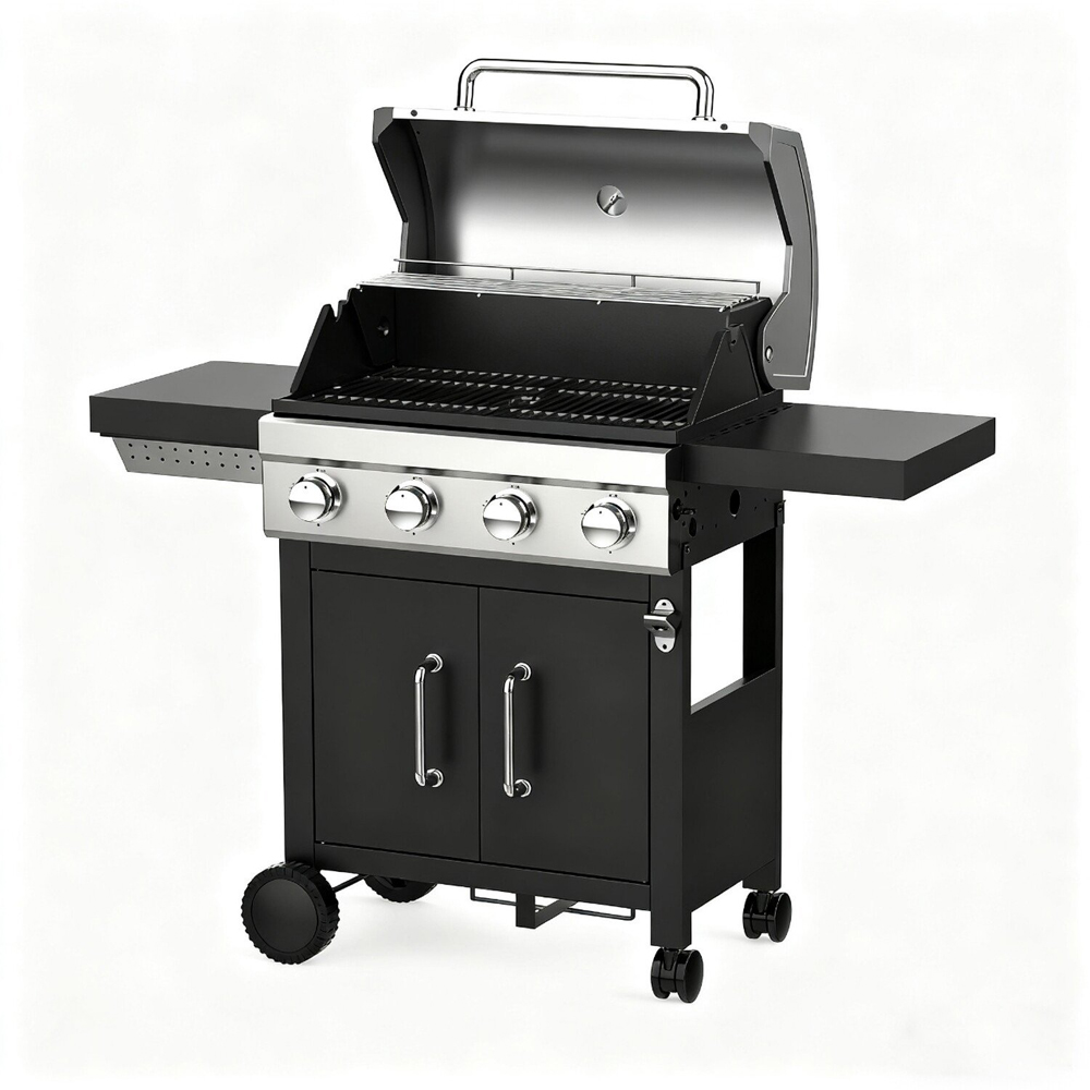 Black Darwin Duo Gas and Charcoal BBQ Image 3
