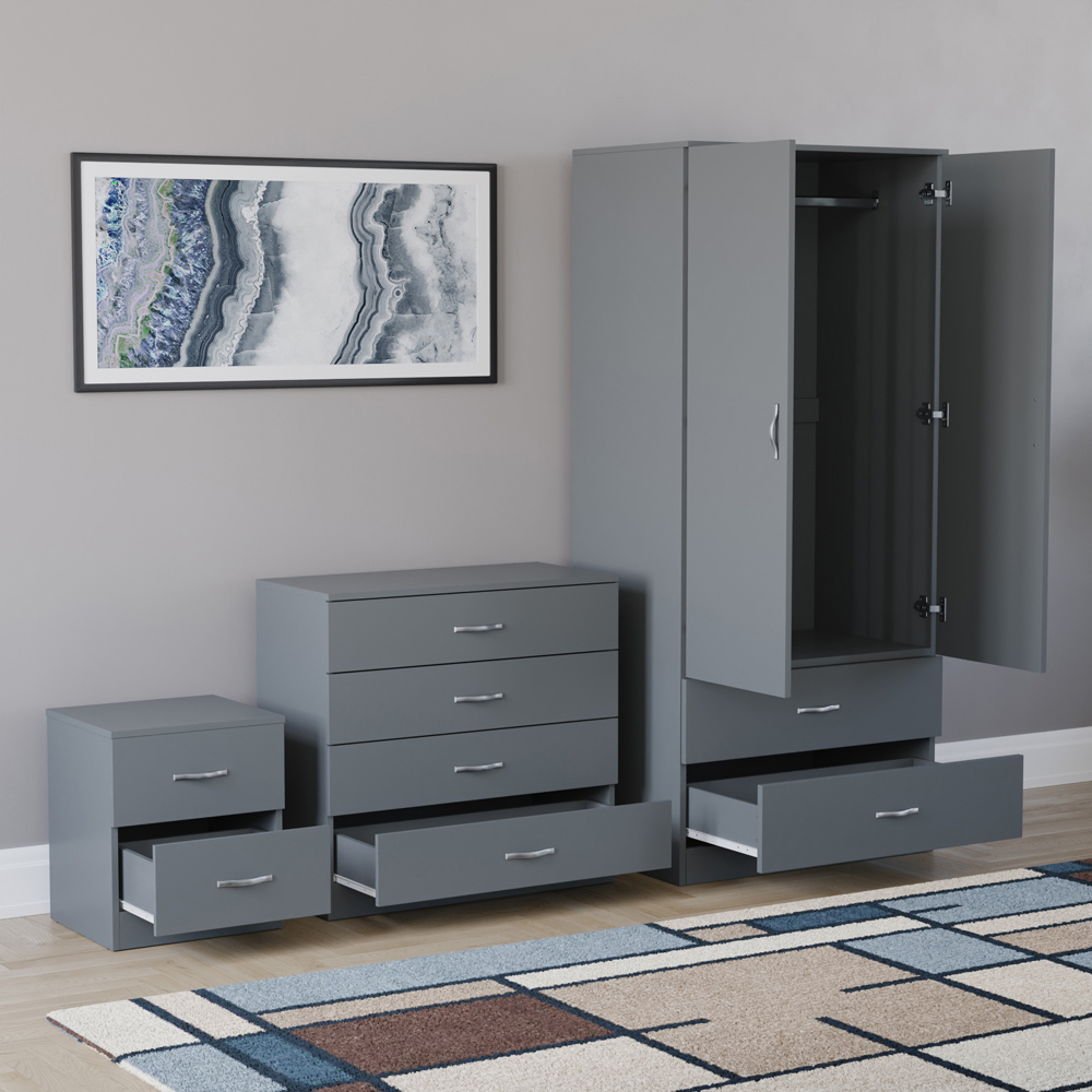 VIDA DESIGNS Riano Grey 3 Piece Bedroom Furniture Set Image 4