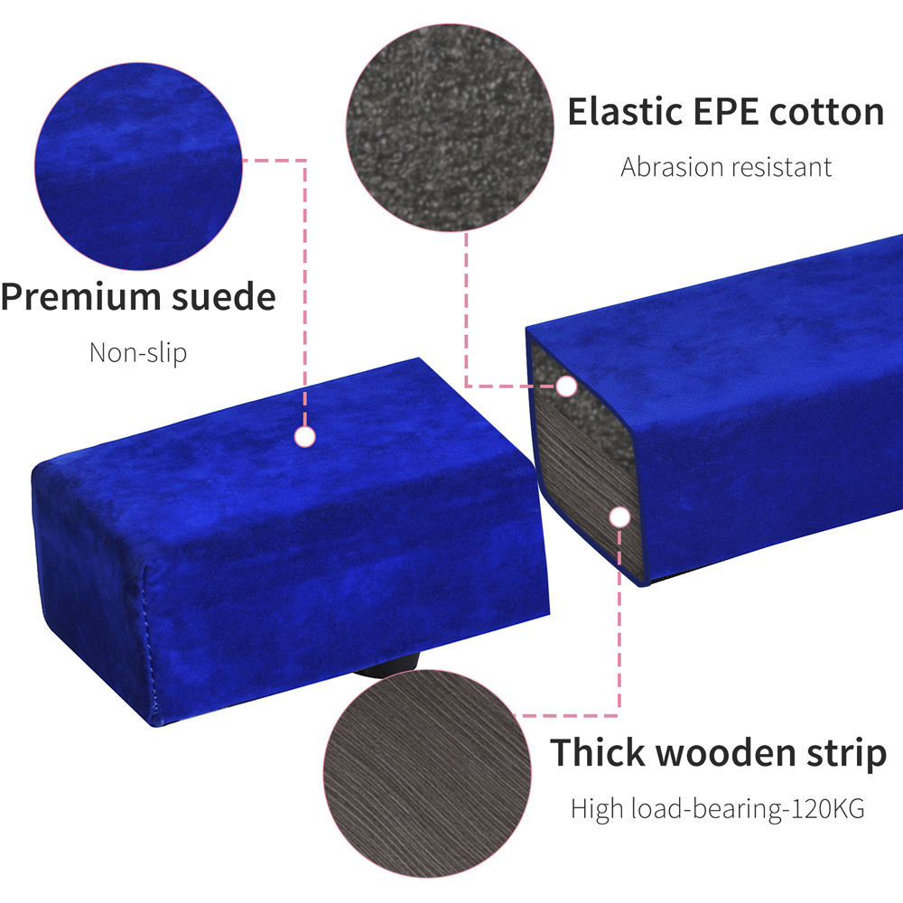 HOMCOM Blue Foldable Gymnastics Balance Beam 210cm Image 8
