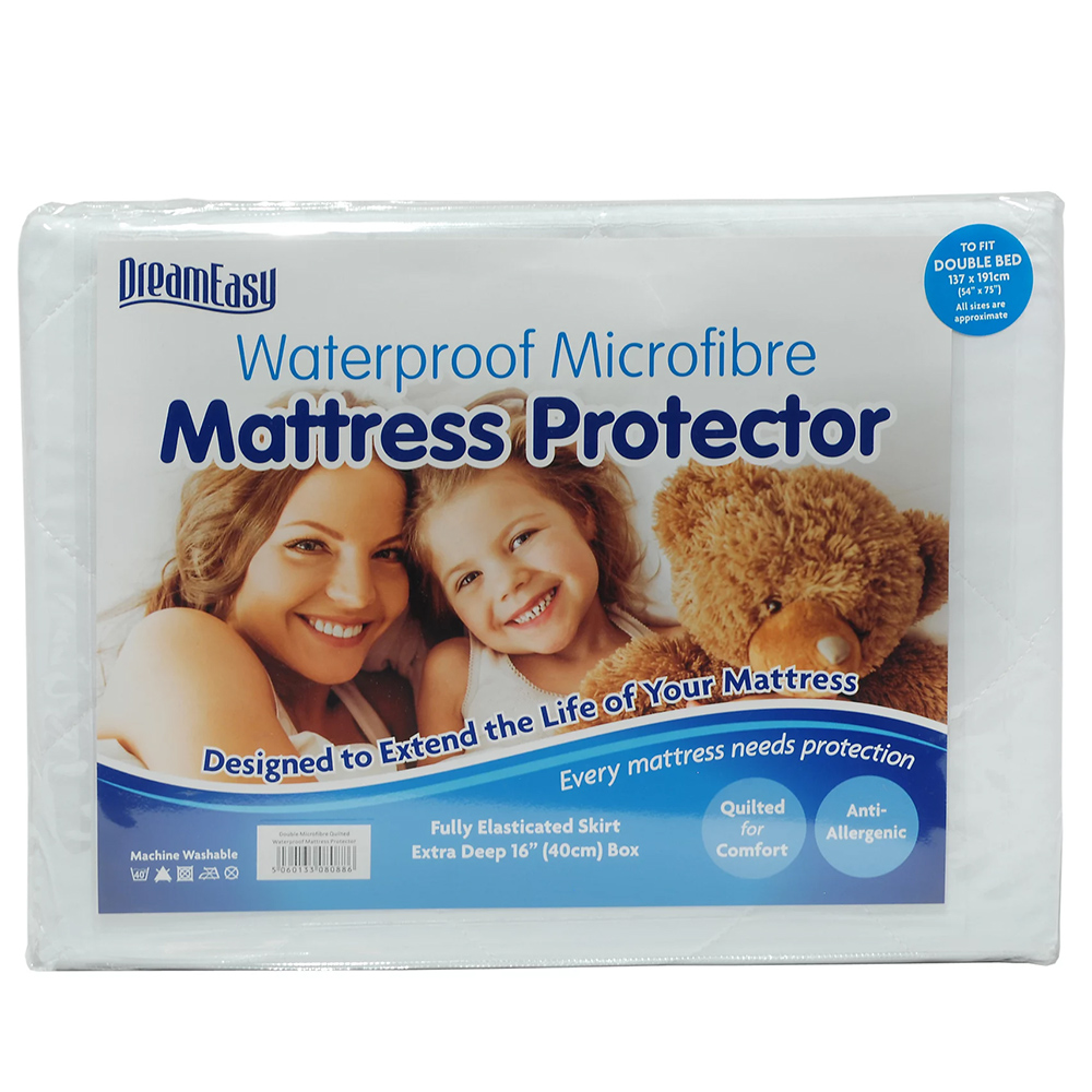 DreamEasy Quilted Waterproof Pillow Protector Pair Image 1