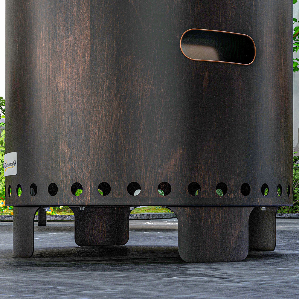 Outsunny Black Metal Wood Burning Smokeless Fire Pit Image 3