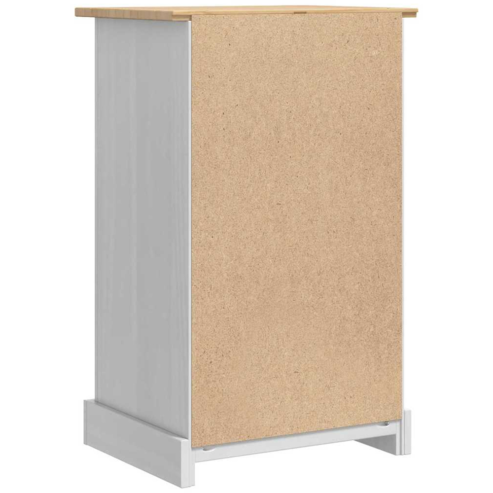 vidaXL Corona 4 Drawer White Solid Pine Wood Wide Bedside Table Image 7