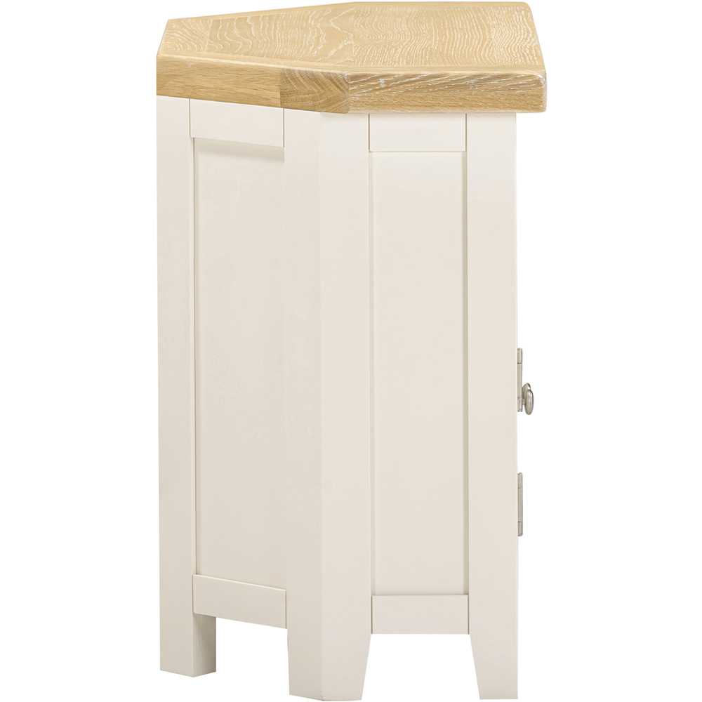 Seconique Windsor 2 Door Ivory and Oak Corner TV Unit Image 6