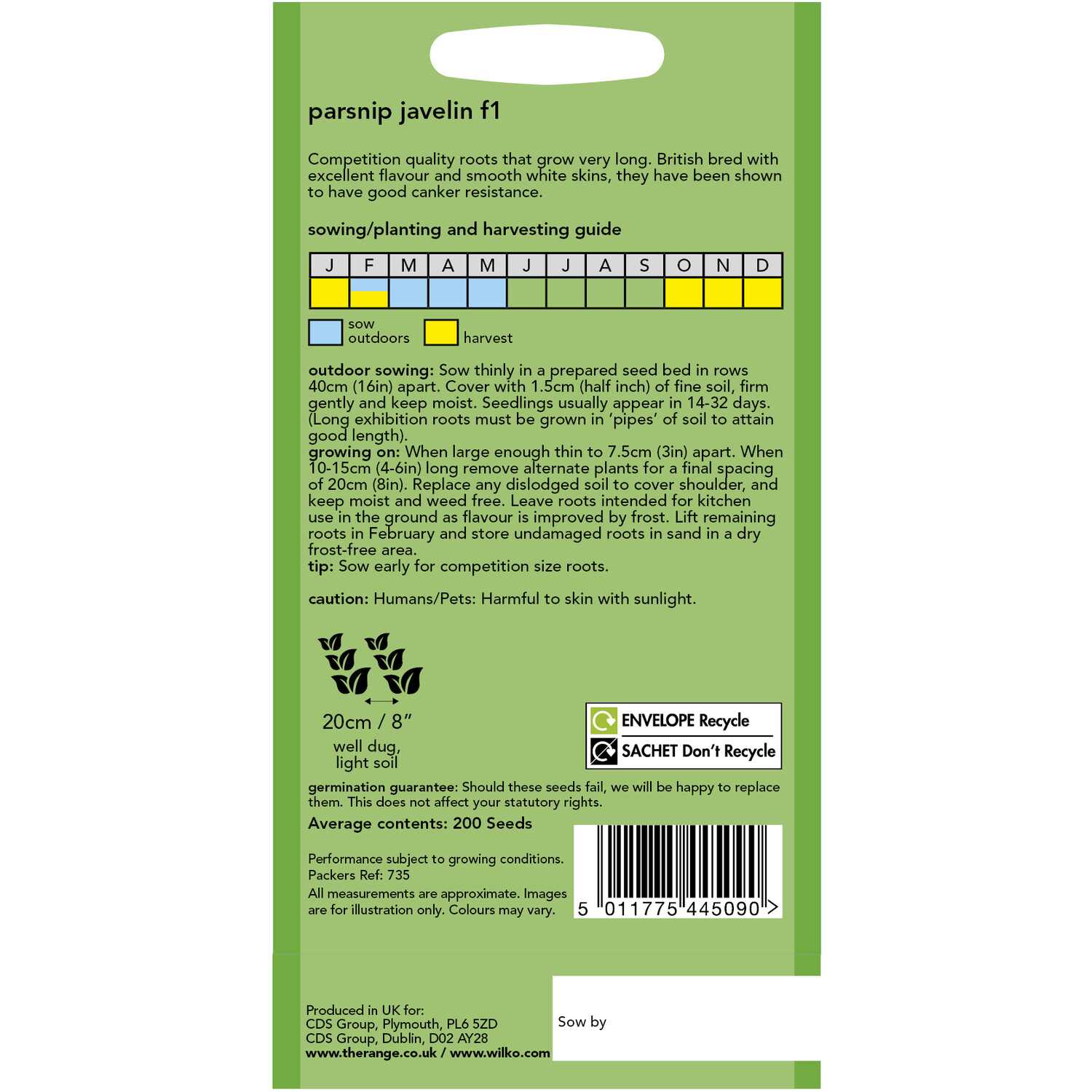 Parsnip Javelin F1 Seeds White Image 2