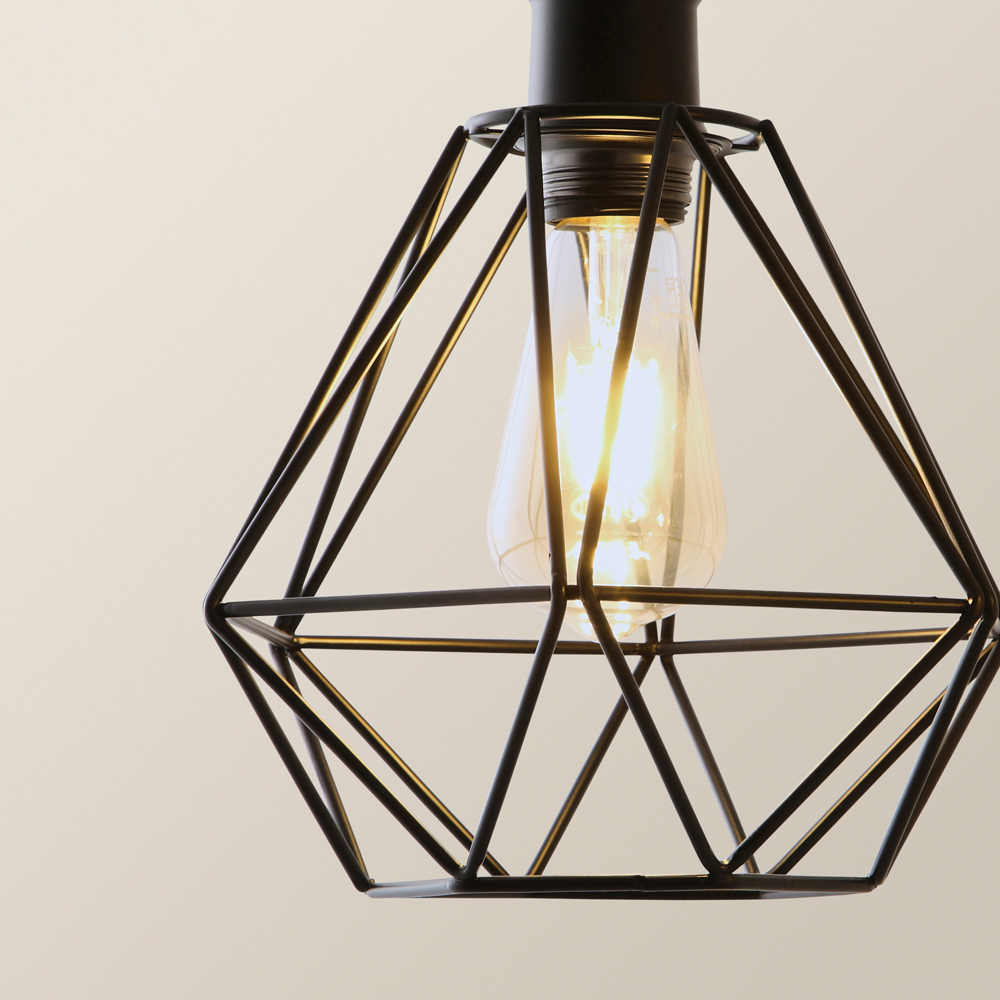 ValueLights Diablo Geometric 3 Drop Diner Bar Matte Black Ceiling LED Pendant Light Image 3