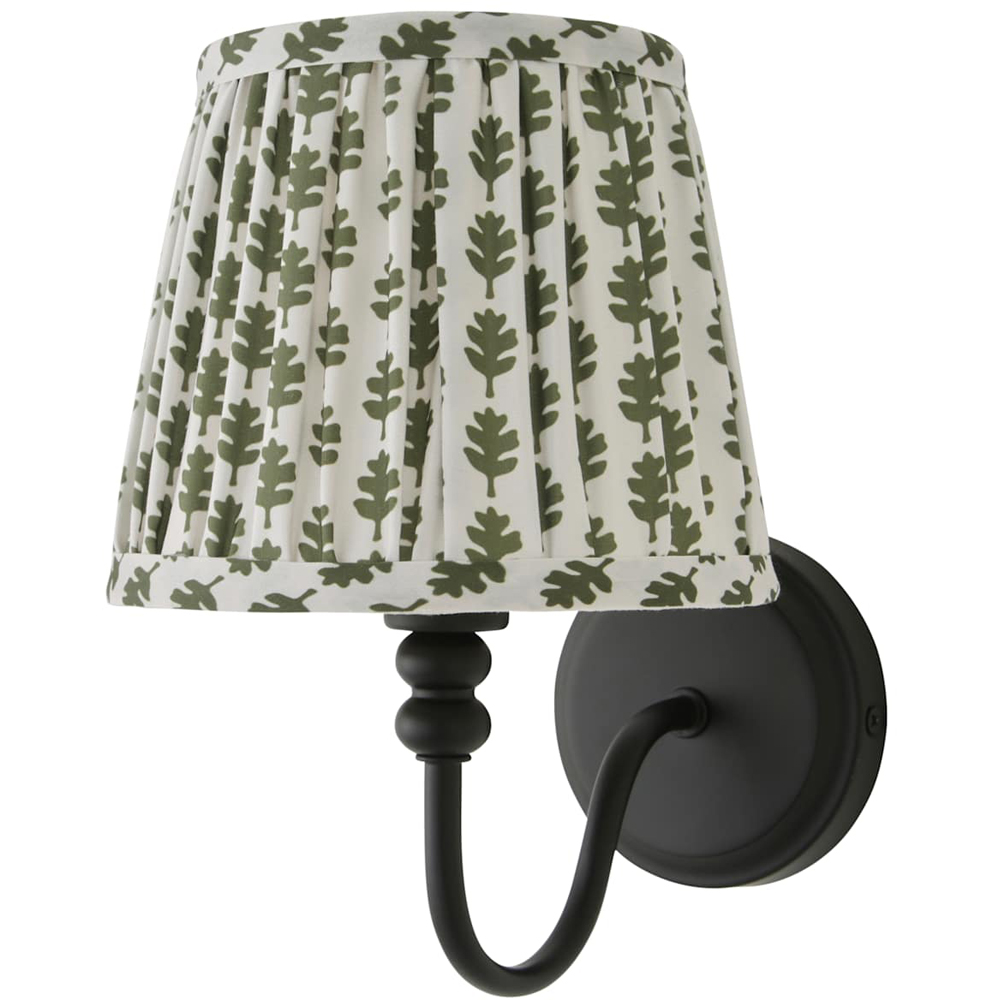 ValueLights Binky Green Floral Shade Black Rechargeable Wall Light with Bulb 2 Pack Image 1