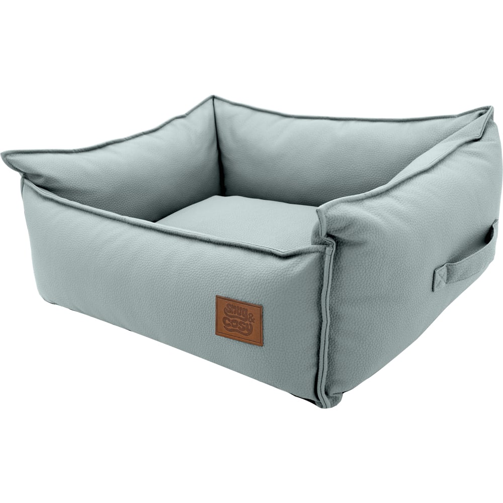 Snug & Cosy Monza Small Square Blue Dog Bed Image 1