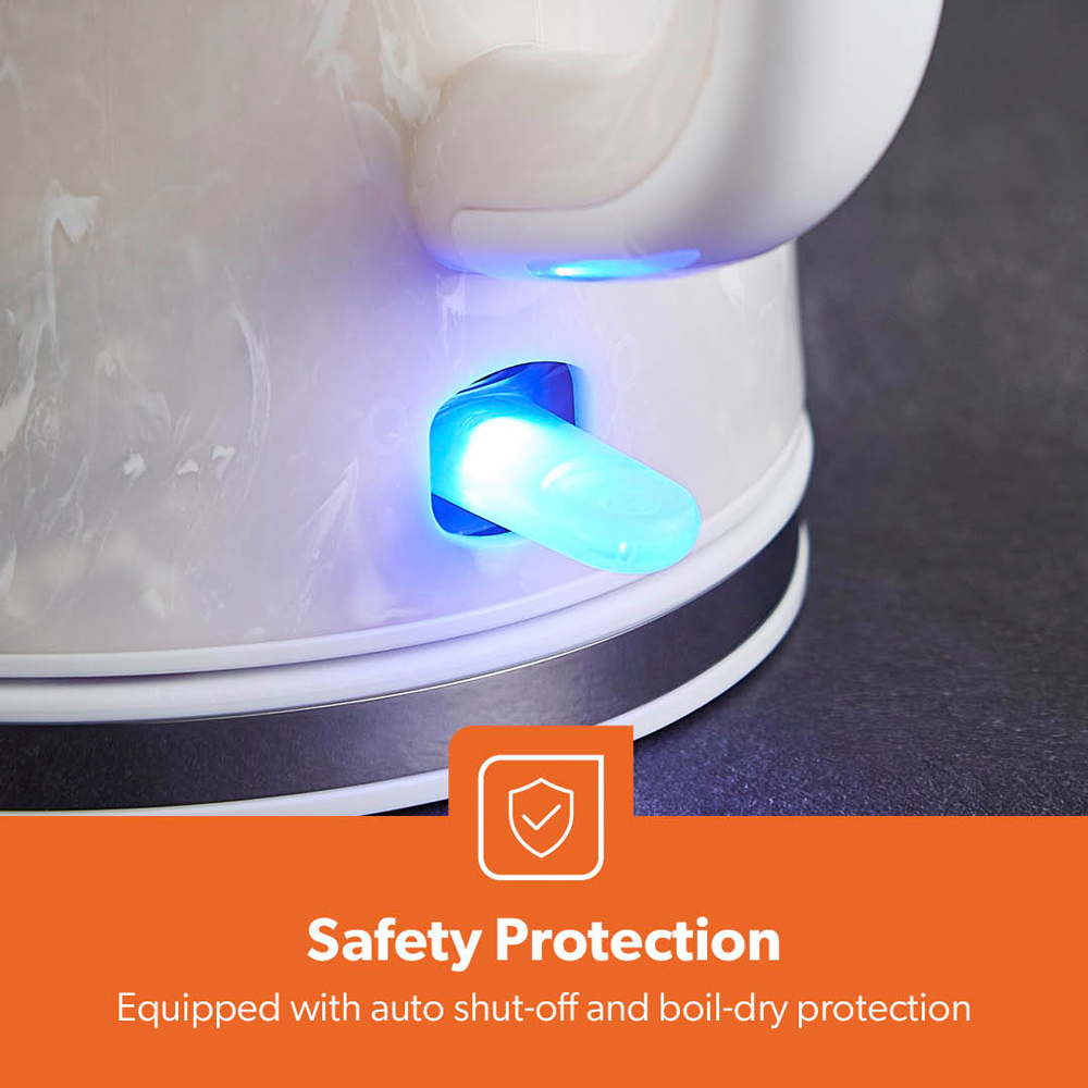 Geepas GK38067UK-WT Skye White 1.7L Cordless Kettle 2200W Image 4