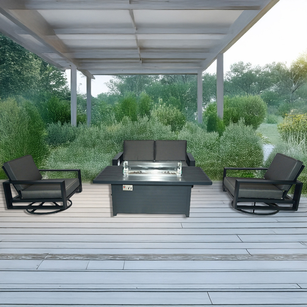 Furniture One 4 Seater Aluminium Garden Dining Set Image 1