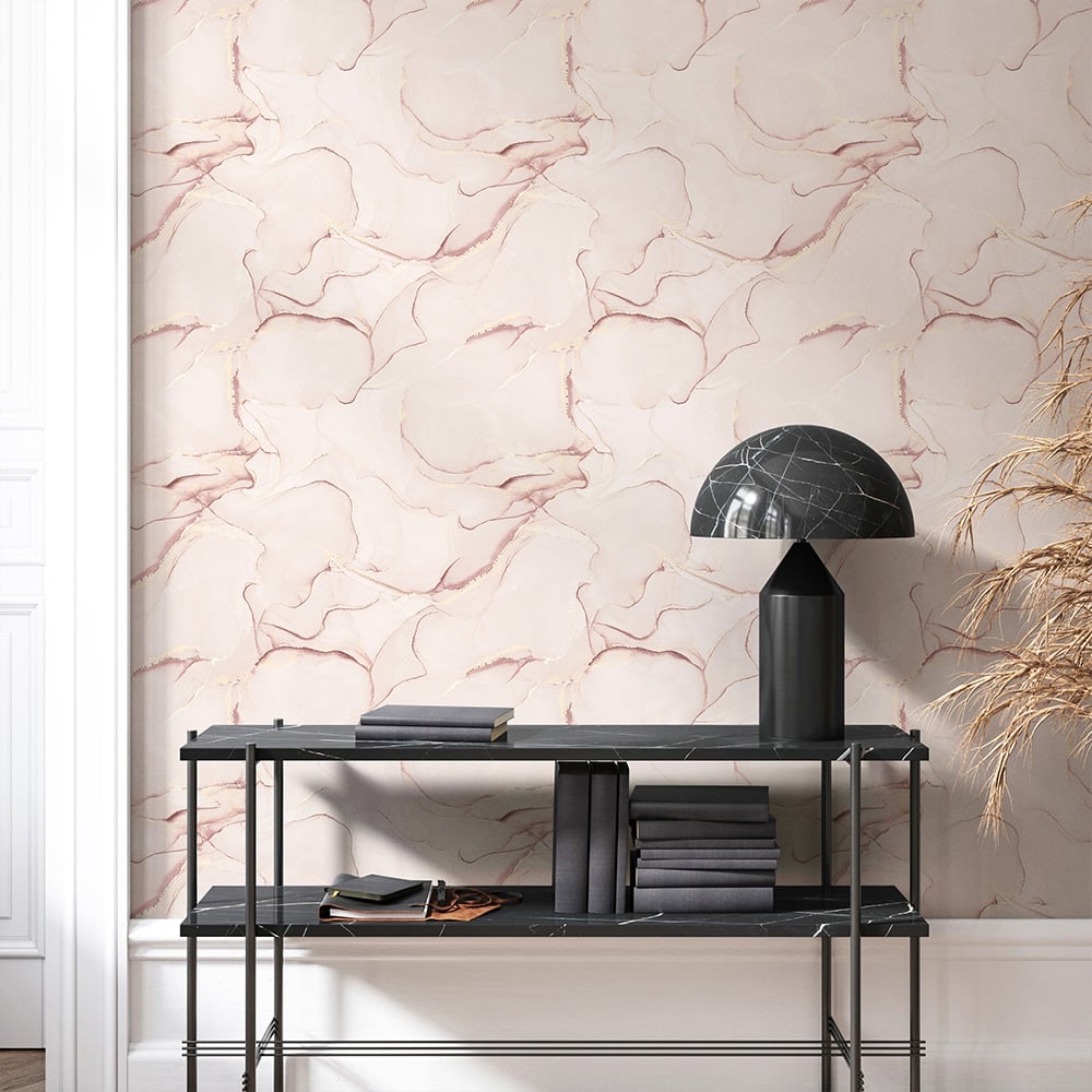 Muriva Elysian Marble Pink Wallpaper Image 3