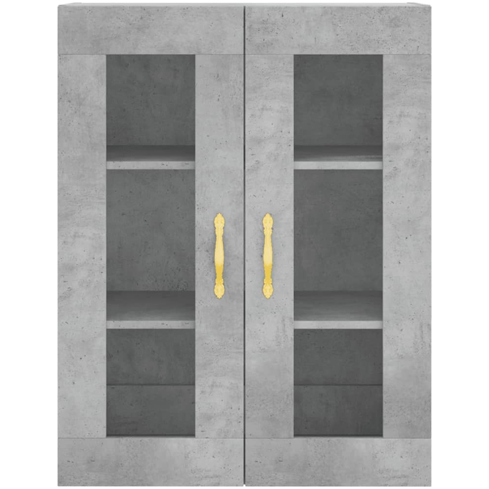 vidaXL 2 Glass Door Concrete Grey Wall Mounted Cabinet Image 7