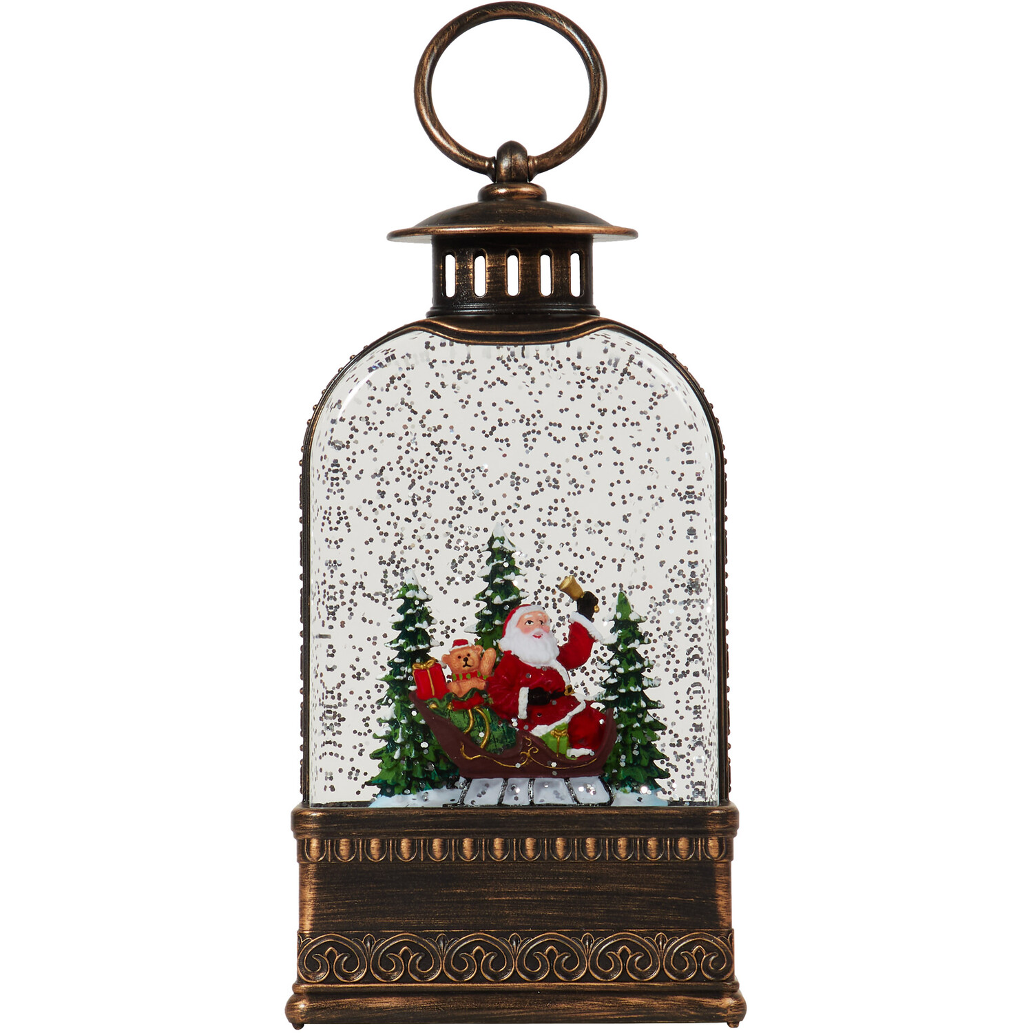 LED Santa Sleigh Scene Lantern - Bronze Image 1