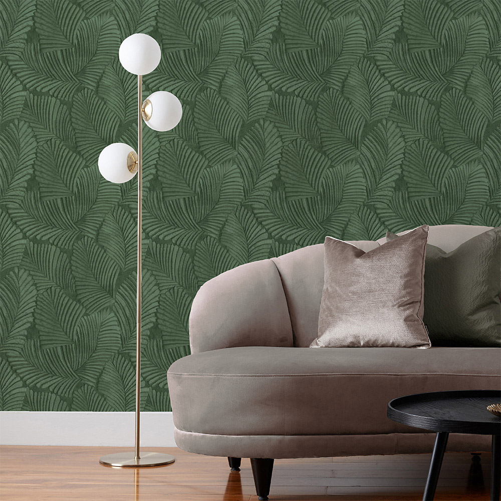 Paoletti Palmeria Emerald Textured Vinyl Wallpaper Image 3