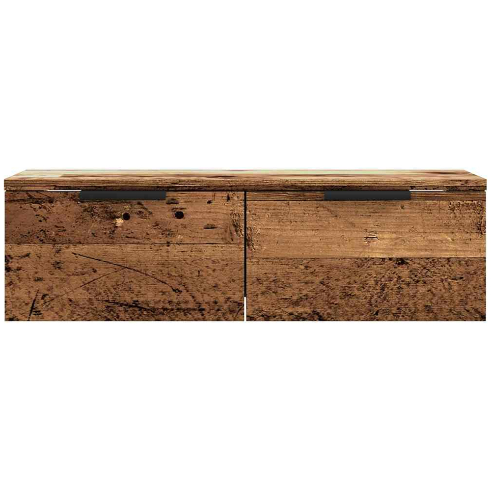 vidaXL 2 Drawer Old Wood Wall Cabinet Image 4