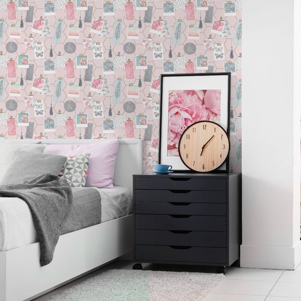 Superfresco Clip Frames Pink Wallpaper Image 3