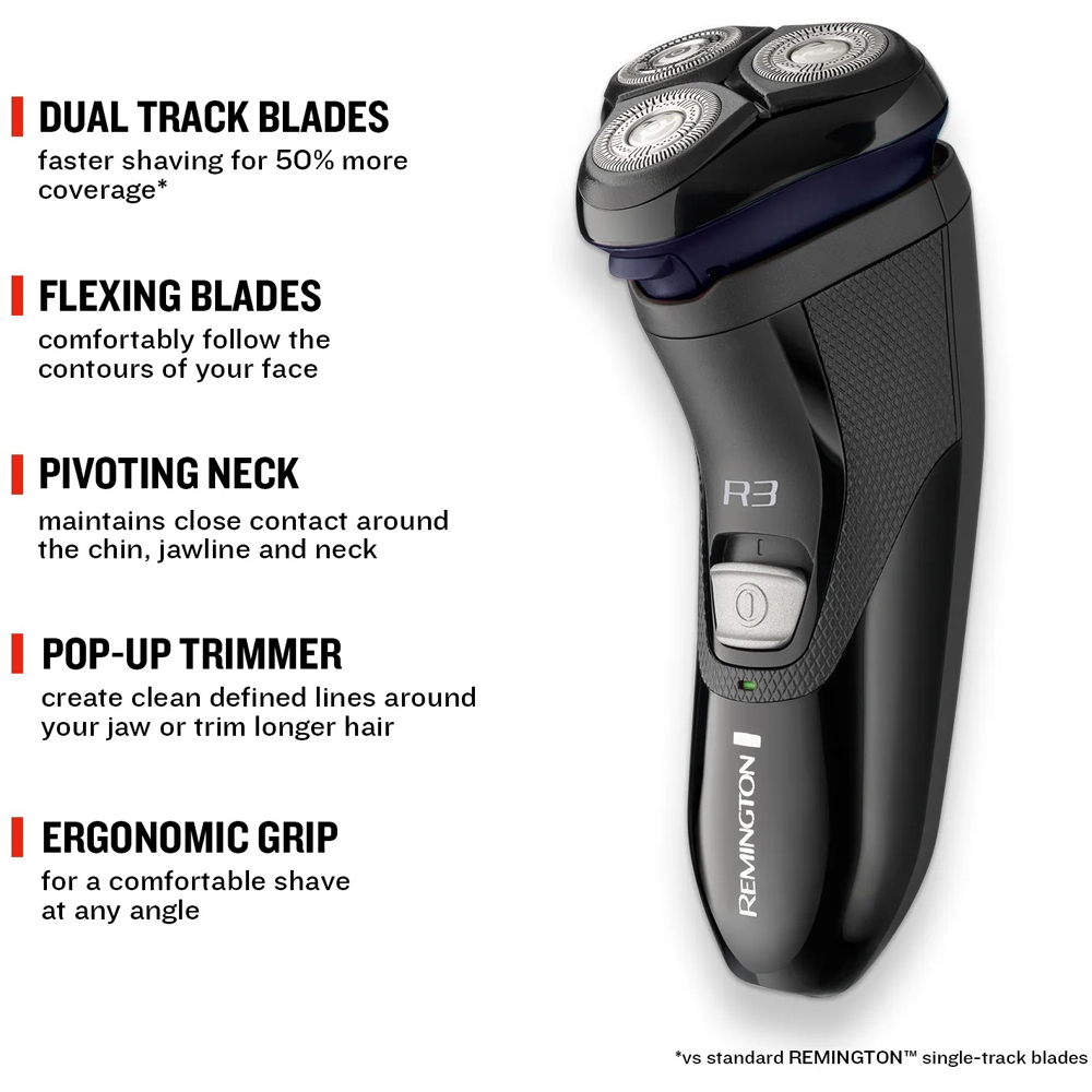 Remington R3 Style Series Cordless Rotary Shaver with Dual Track Flexing Blades Image 8
