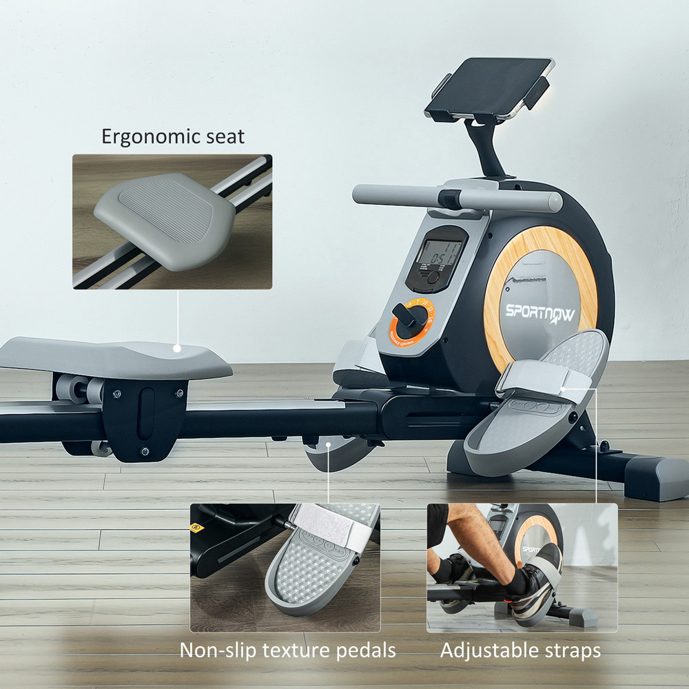 Sportnow Black 16 Level Magnetic Rowing Machine with LCD Monitor Image 8