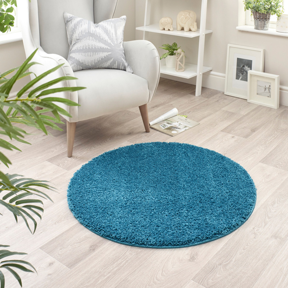 My Rug Teal Round Rug 100cm Image 2
