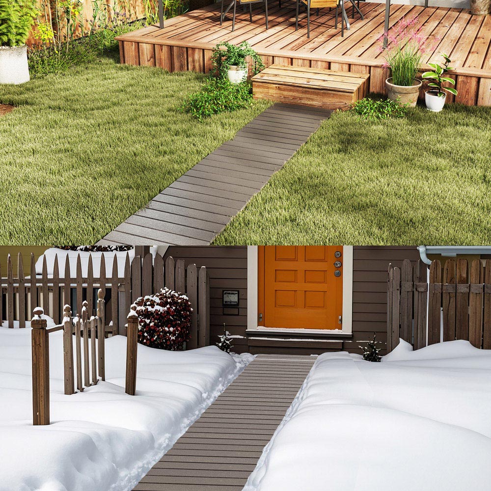 Costway Grey Roll Out Straight Walkway 242cm Image 2