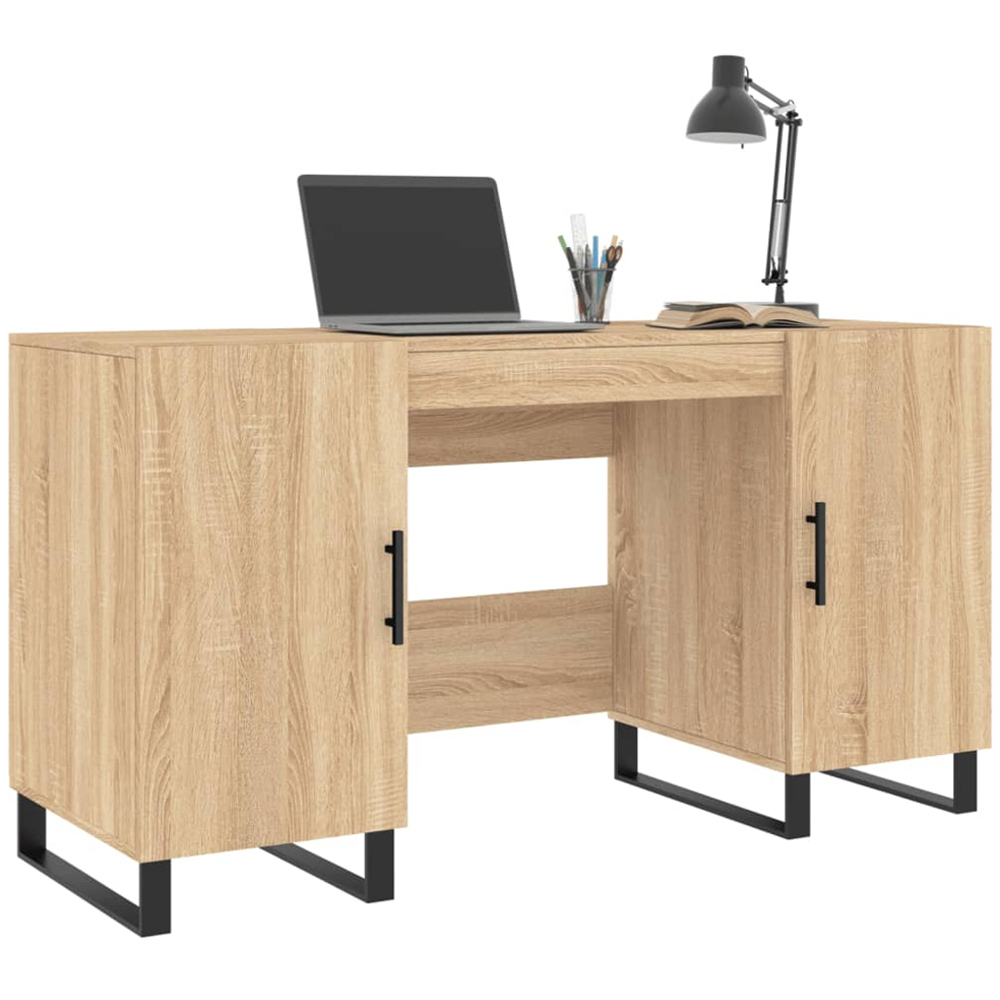 vidaXL 2 Door Modern Desk Sonoma Oak Image 3