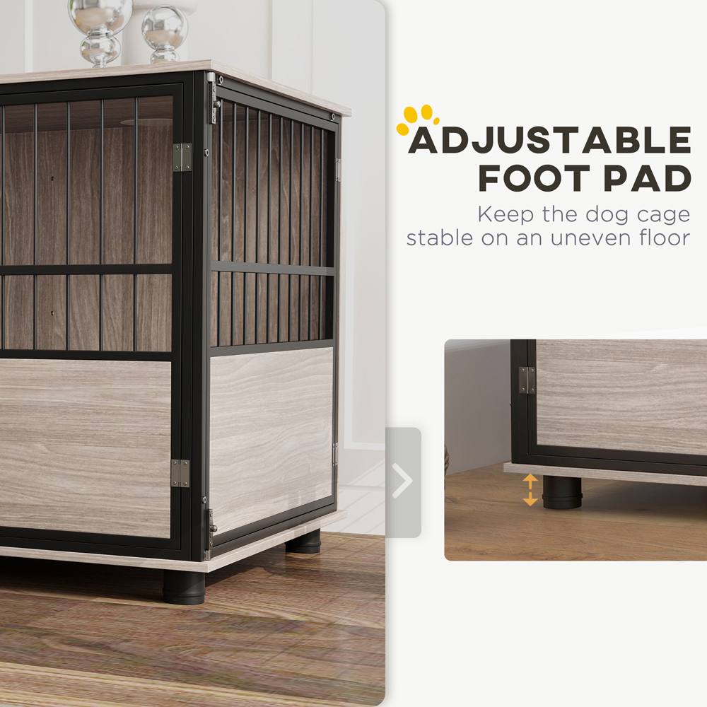 PawHut Dog Crate Furniture End Table with Cushion Image 3