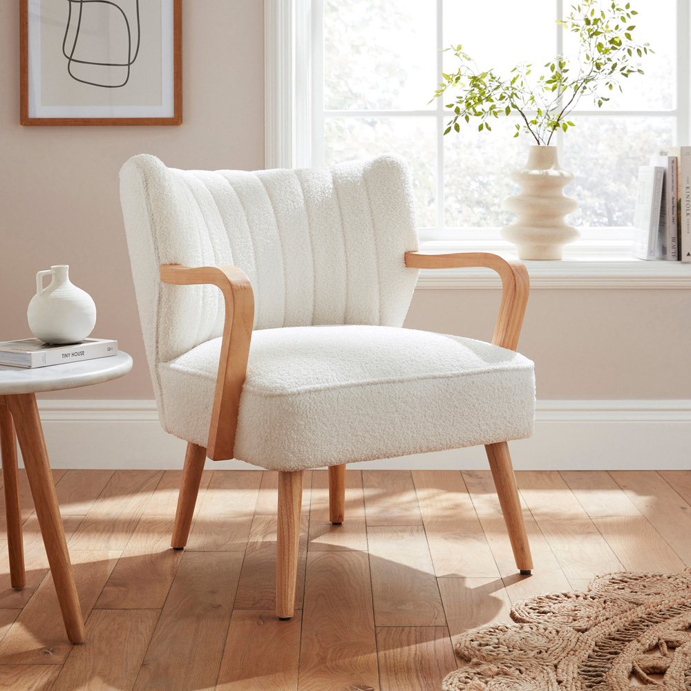 GFW Enzo Cream Teddy Accent Chair Image 6