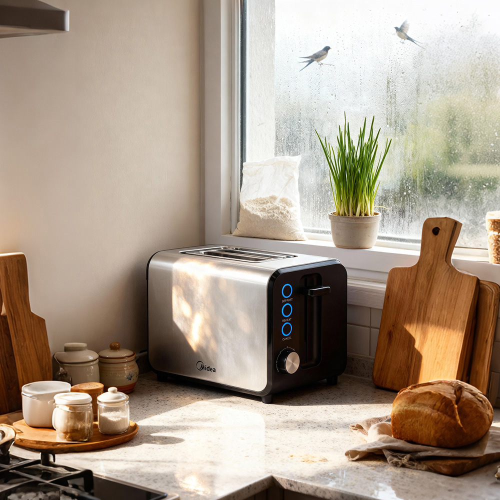 Midea AJ0865 Dark Grey 2 Slice Toaster 950W Image 5