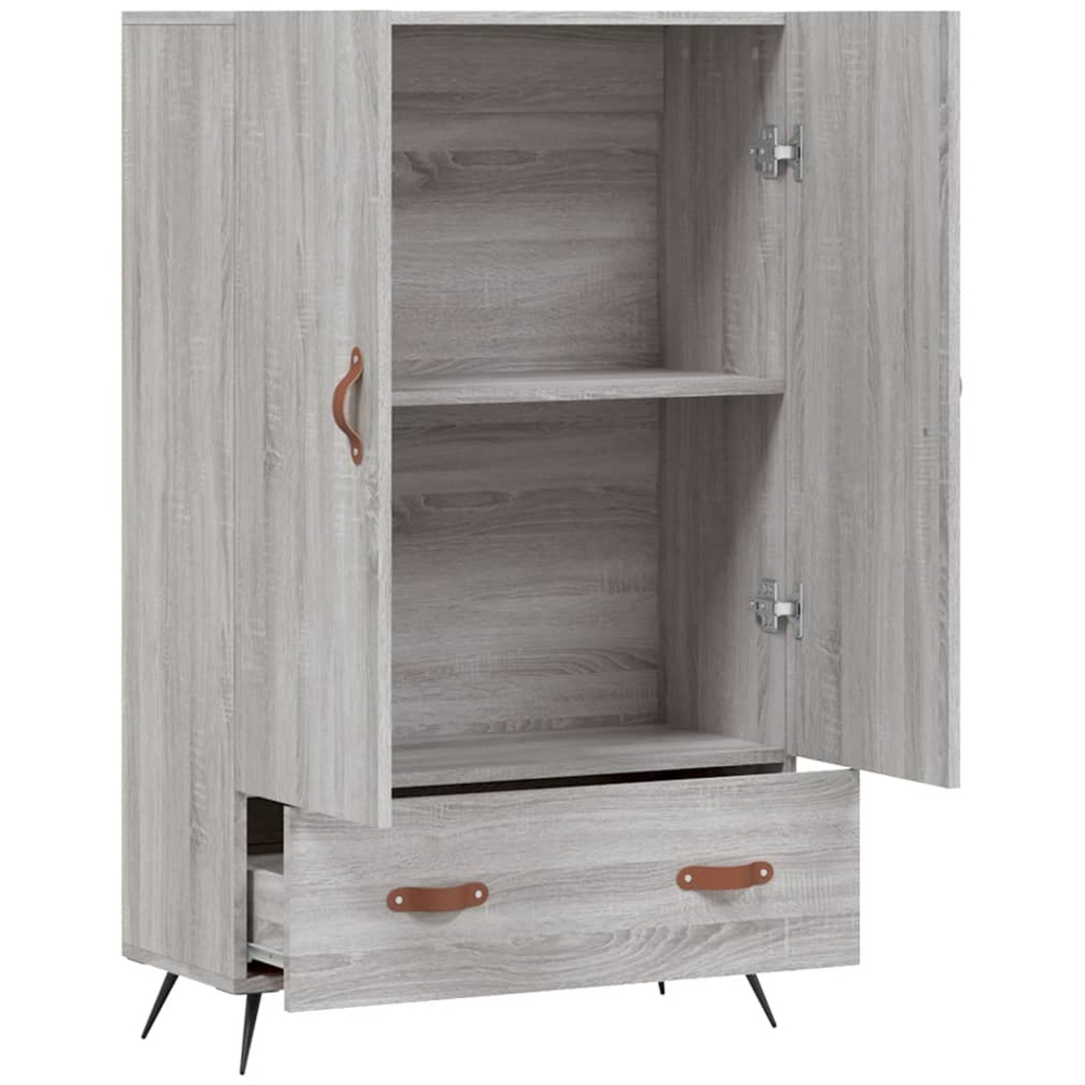 vidaXL 2 Door Single Drawer Grey Sonoma Highboard Image 5