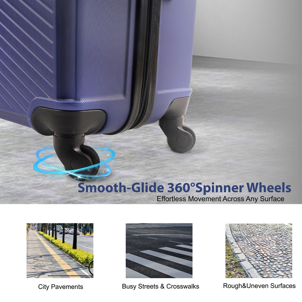 Groundlevel Infinity Set of 3 Blue Luggage Suitcase Image 6